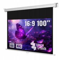 Projektoriaus sieninis ekranas 100" Full HD 4K 16:9 Spacetronik, rankinis, ištraukiamas
