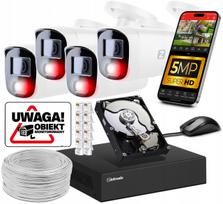 Stebėjimo kamerų rinkinys 5MPX IP POE 4 kameros 1TB su garso ir žmonių aptikimu