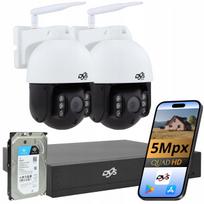 Belaidė WiFi stebėjimo kamera rinkinys, 2 pasukamos kameros, 5Mpx, 1TB