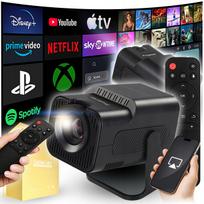 Nešiojamas 4K LED WiFi Android projektorius su garsiakalbiu ir nuotolinio valdymo pultu