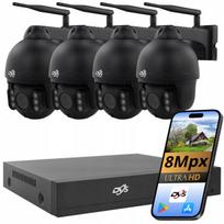 Stebėjimo rinkinys 4K WiFi, 8Mpx, 4 belaidės pasukamos kameros namams