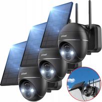 Lauko saulės WiFi kamera IP 2K 3MPX, 4x priartinimas, baterija, 3 vnt.