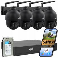 WiFi stebėjimo rinkinys 4 PTZ lauko kameros 5MP 1TB aptikimas