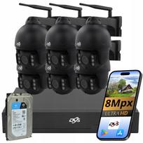 Belaidė namų stebėjimo sistema, 6 sukamos WiFi kameros, 8Mpx, 2TB