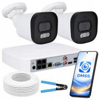 Namų stebėjimo rinkinys Dahua 2 lauko PoE IP kameros 4Mpx DUAL LIGHT