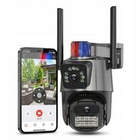 Lauko IP WiFi signalizacijos kamera su 2x3MP, 2.4GHz, pasukama ir artinimo funkcija