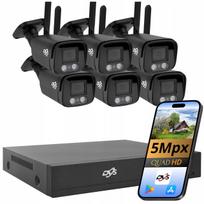 Belaidžių stebėjimo kamerų rinkinys 6x 5Mpx juodos DVS DVR