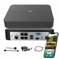 IP POE monitoringo įrašymo įrenginys, 4 kanalai, iki 8Mpx, ONVIF, DVS kameroms