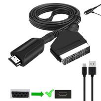 Adapterio kabelis 1 m Euro SCART į HDMI AV, HD 1080p