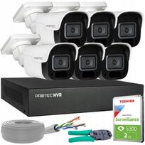 IP kamerų stebėjimo rinkinys 6 PoE, 4Mpx, su mikrofonu ir HDD