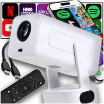 Nešiojamas Full HD projektorius su Android TV, WiFi, Bluetooth, baltas