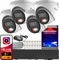 IP stebėjimo rinkinys Hikvision HiLook, 4 MPx, išorinės PoE IP kameros, 2K+