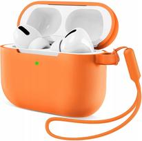 Silikoninis dėklas Apple AirPods Pro 3 su pakabuku, oranžinis