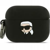 Silikoninis Karl Lagerfeld dėklas su karabinu, skirtas AirPods Pro 3
