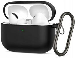 Silikoninis dėklas Apple AirPods Pro 3 su kabliuku, juodas