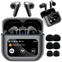 Belaidės Bluetooth 5.4 ANC ausinės su jutikliniu ekranu