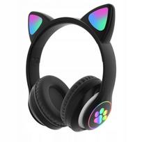 Belaidės Bluetooth ausinės vaikams su katės ausytėmis ir RGB apšvietimu