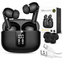 Belaidės Bluetooth ausinės į ausis juodos ANC BT 5.3 su powerbank