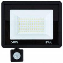 LED prožektorius su judesio ir sutemų jutikliu, 50W, 6000K, IP66