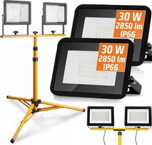 LED prožektorių rinkinys 2x30W su stovu, 60W, IP66