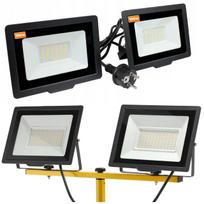 LED halogeninis prožektorius 2x100W 200W, 4500K, 14000 lm, su 1,5 m kabeliu, skirtas stovams