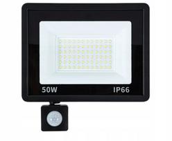 Lauko LED prožektorius 50W IP66 su judesio ir sutemų jutikliu 6000K
