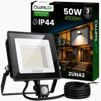 LED prožektorius 50W su judesio jutikliu, atsparus vandeniui