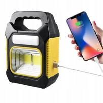 Nešiojama saulės LED lempa, balta, atspari vandeniui, USB