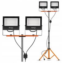 LED statybinis prožektorius su stovu 2x50W, halogenas