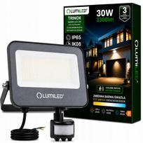 LED halogeninis prožektorius 30W IP65 su judesio jutikliu