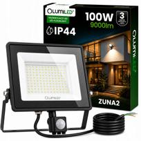Lauko halogeninis LED prožektorius 100W su judesio jutikliu, atsparus vandeniui