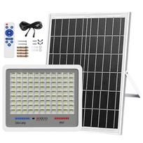 Saulės lempa 140 LED, lauko, su prieblandos jutikliu, nuotolinio valdymo pultu, IP67, 100W