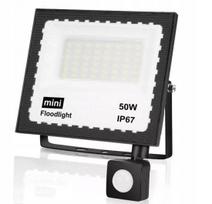 LED halogeninis prožektorius 50W su judesio jutikliu, IP66, lauko