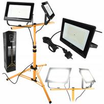 Statybinė LED prožektoriaus lempa ant trikojo, 2x100W, 200W