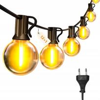 Lauko girlianda 10 m, 13x LED lemputės G40, atspari vandeniui