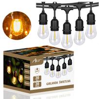 Lauko girlianda LED šviesos grandinė 20x IP65 2700K 20 m be lempučių