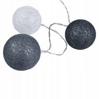 LED girlianda balta-pilka Balls 1,5 m 12 vnt. 2xAA