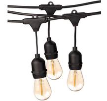 Pakabinama sodo girlianda 5 m 10 lempučių 0,5 W gintarinės LED juoda