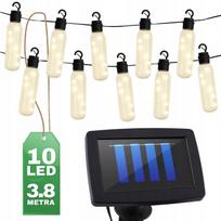 Saulės sodo girlianda 10x LED lemputės 3,8 m