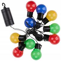 Šviesos girlianda 10 LED spalvotų lempučių, 6 m, su baterijomis
