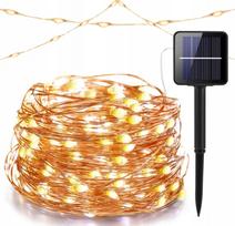 Saulės LED lauko girlianda 200 LED, 10 m, 2 vnt.