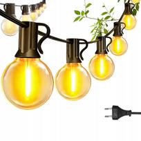Sodo girlianda 10 m, 13 LED G40 lemputės, atsparus vandeniui laidas
