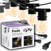 Šviesos girlianda 20 m su 20 LED E27 lempučių, IP65 atsparumas vandeniui