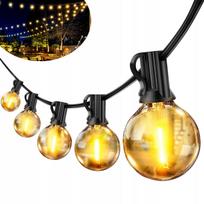 Sodo girlianda 18 m su 30 G40 LED lemputėmis, atspari vandeniui