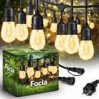 Lauko girlianda 10 m su 10 LED lempučių E27, atspari vandeniui IP65