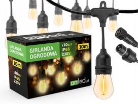 Lauko girlianda LED grandinėlė 10 m, 10xE27 lemputės