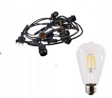 Lempučių girlianda 15 m su 15 vnt. Edison LED 4W ST64 E27 6500K