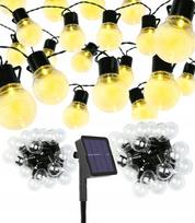 Sodo girlianda, dekoratyvinės lemputės, šiltos, saulės energija, 40 LED, 10 m