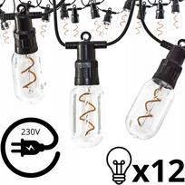 Sodo girlianda 6,3 m, 12 LED lempučių, lauko, 230V