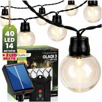 Saulės girlianda 13,6 m 40x LED Garden Balls Gladi 3 IP44 balkonui, terasai